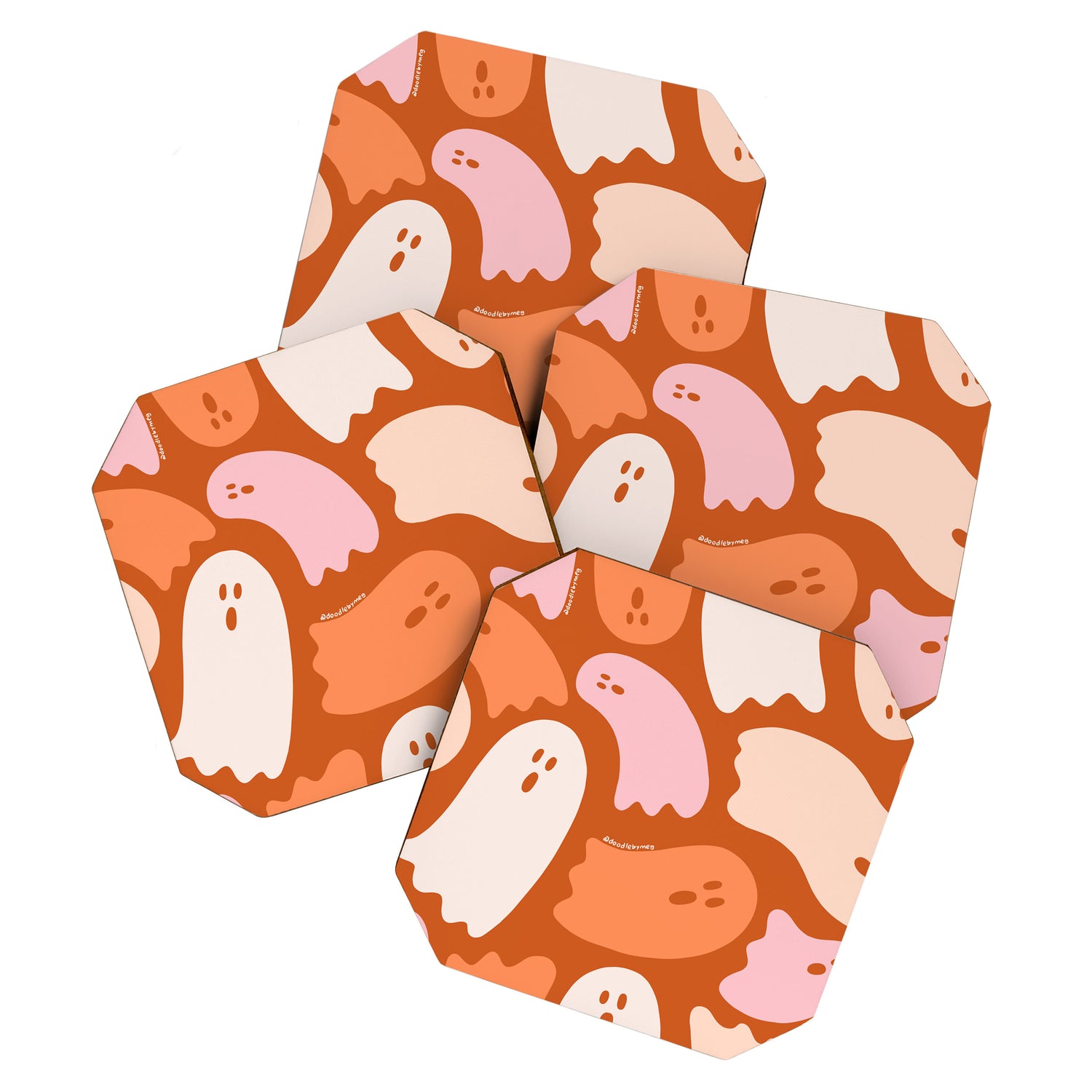 Ghost Print in Orange Coaster Gallery Image 1