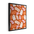 Ghost Print in Orange Framed Canvas Print Gallery Image 2