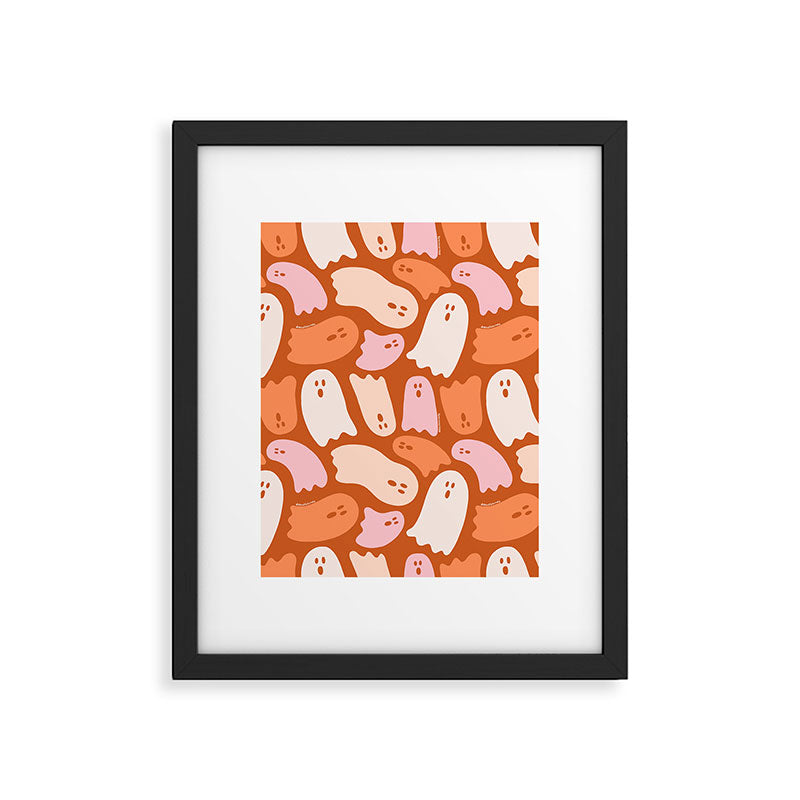 Ghost Print in Orange Framed Art Print Gallery Image 6