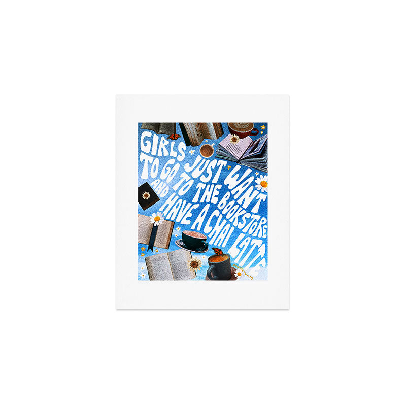 Girls Just Want to Go to a Bookstore Art Print Gallery Image 1