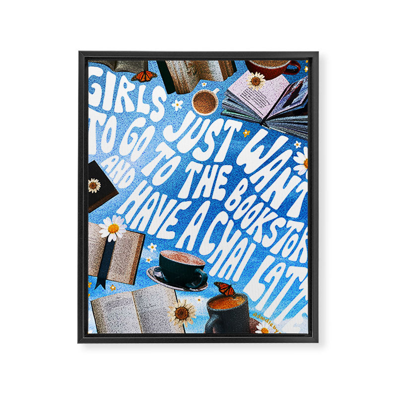 Girls Just Want to Go to a Bookstore Framed Canvas Print Gallery Image 6