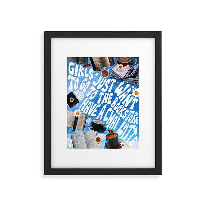 Girls Just Want to Go to a Bookstore Framed Art Print Gallery Image 1