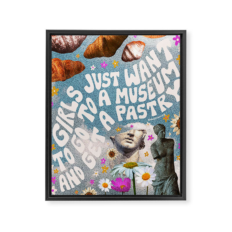 Girls Just Want to go to a Museum and Get a Pastry Framed Canvas Print Gallery Image 8