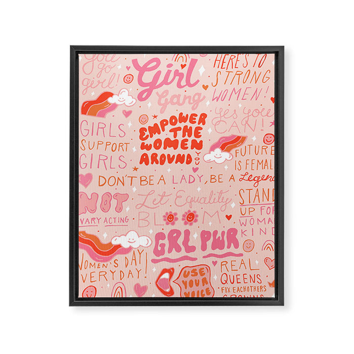 Girls Support Girls Framed Canvas Print Gallery Image 1