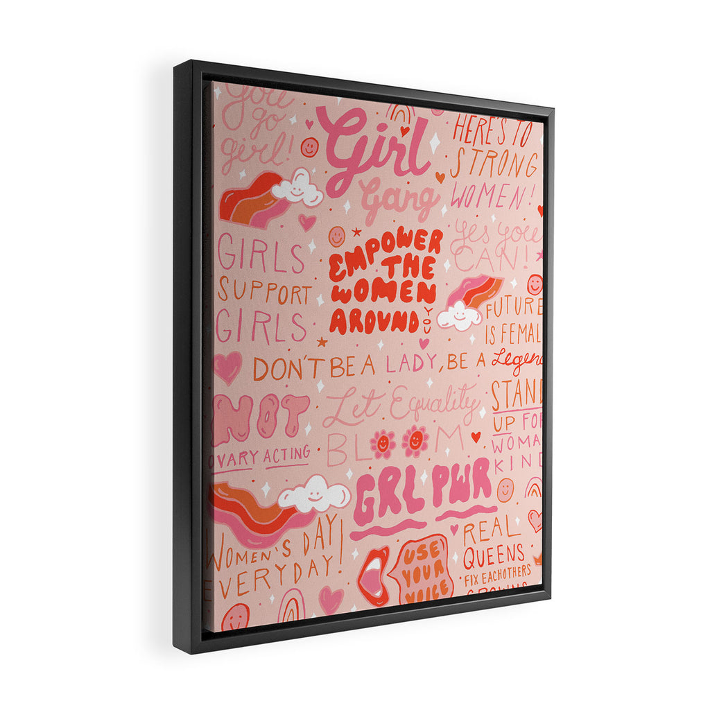 Girls Support Girls Framed Canvas Print Gallery Image 2