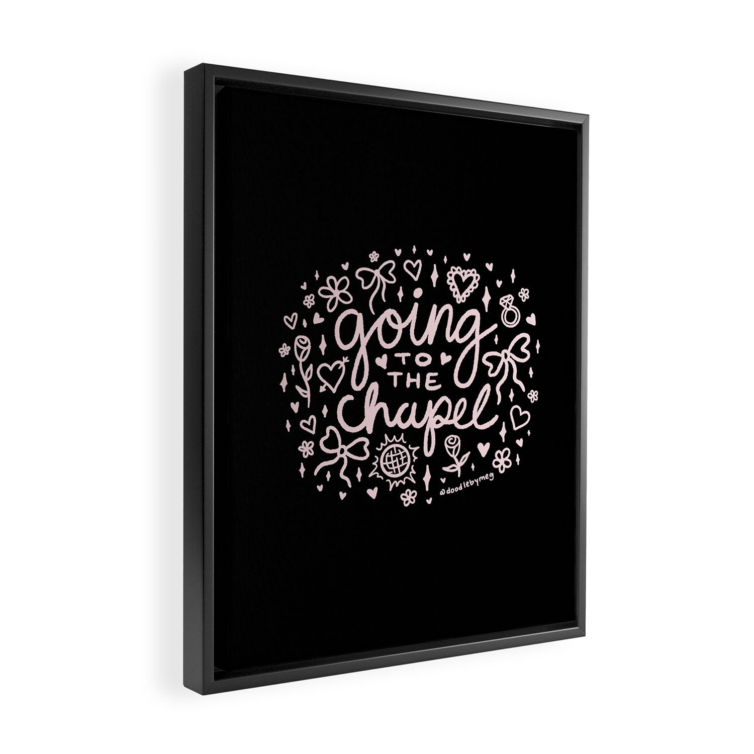 Going to the Chapel in Light Pink Framed Canvas Print Gallery Image 2