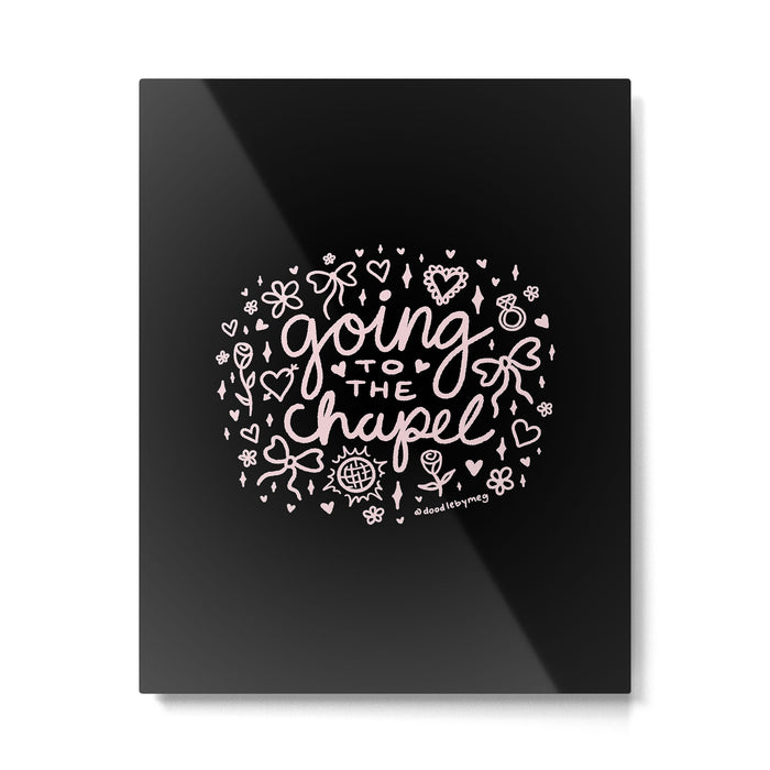 Going to the Chapel in Light Pink Metal Print Gallery Image 1
