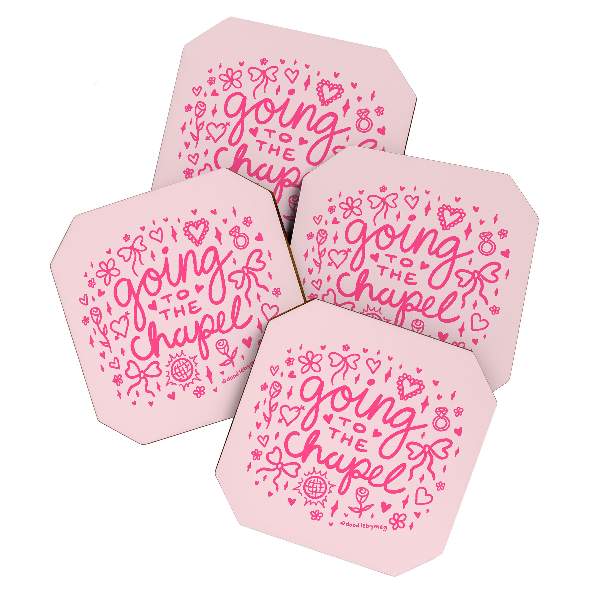 Going to the Chapel in Pink Coaster Gallery Image 1