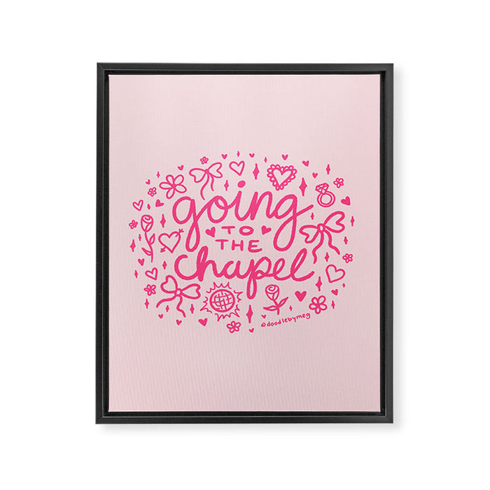 Going to the Chapel in Pink Framed Canvas Print Gallery Image 1