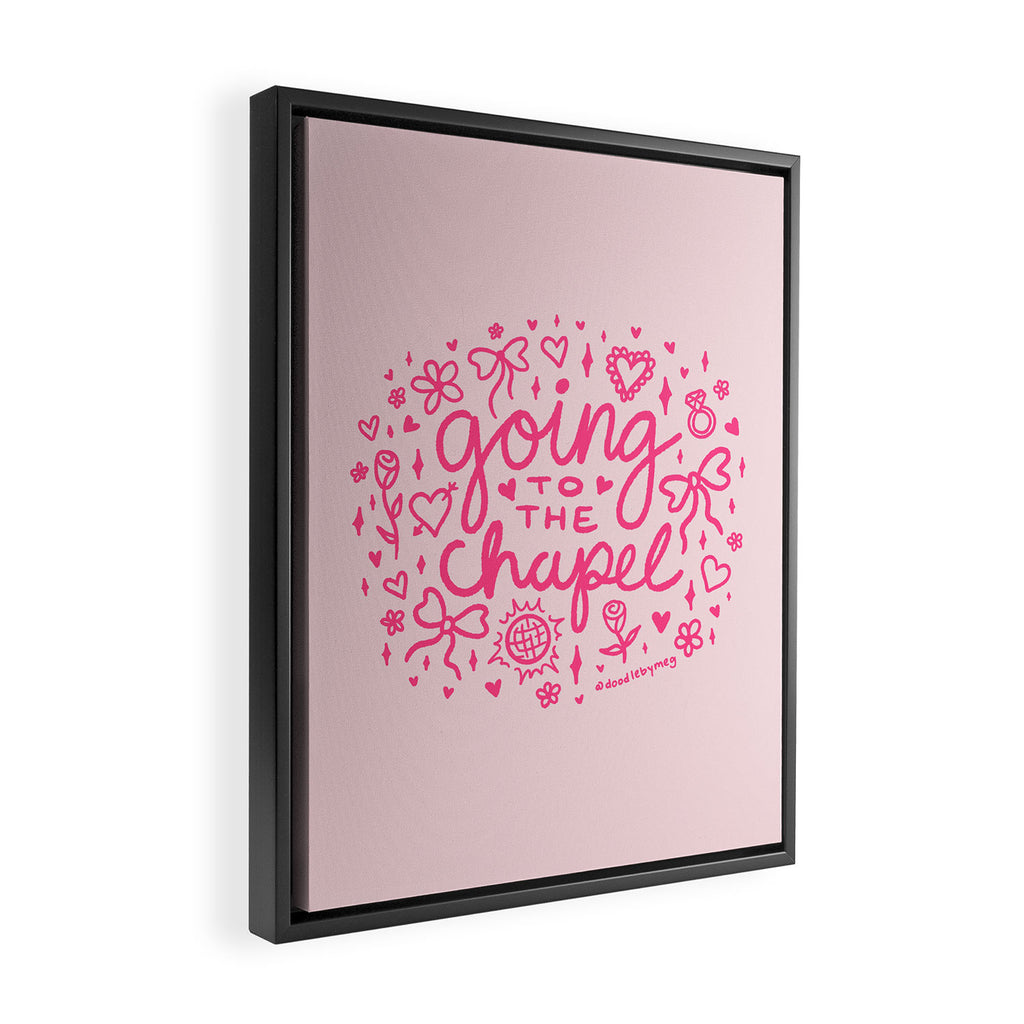 Going to the Chapel in Pink Framed Canvas Print Gallery Image 2