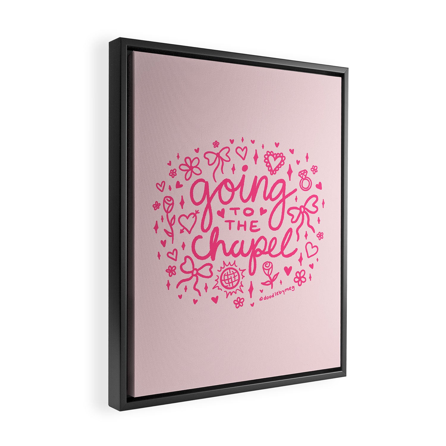 Going to the Chapel in Pink Framed Canvas Print Gallery Image 2