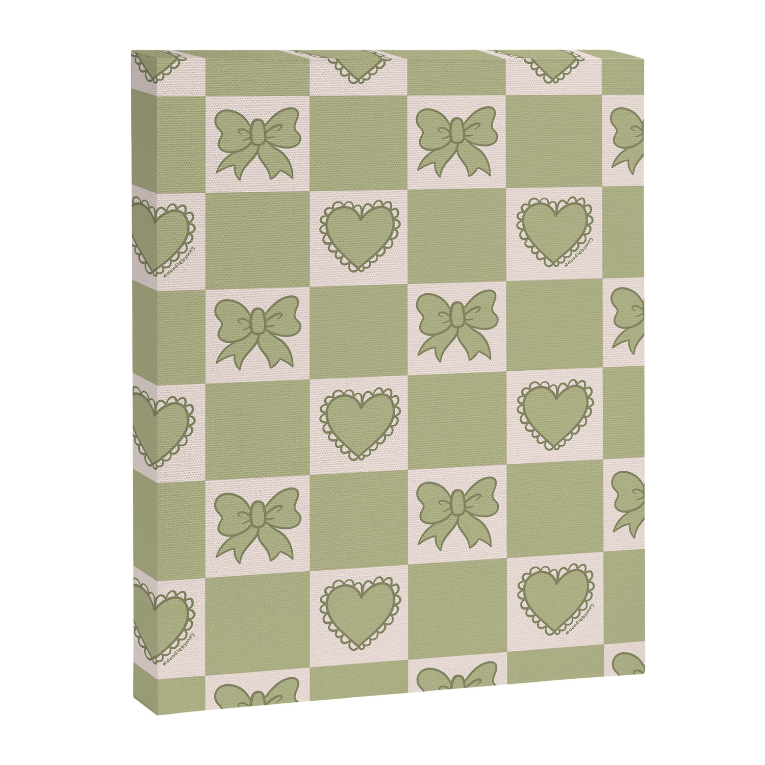 Green Bow Checkered Print Canvas Print Gallery Image 8
