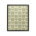 Green Bow Checkered Print Framed Canvas Print Gallery Image 8