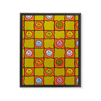 Green Happy Face Checkered Print Framed Canvas Print Gallery Image 8