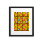 Green Happy Face Checkered Print Framed Art Print Gallery Image 6