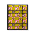 Green Ying Yang Checkered Print Framed Canvas Print Gallery Image 8