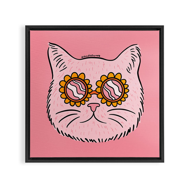 Groovy Cat Framed Canvas Print Gallery Image 3