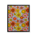 Groovy Flowers in Blue Framed Canvas Print Gallery Image 8