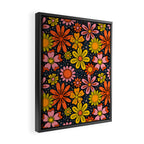 Groovy Flowers in Navy Framed Canvas Print Gallery Image 2