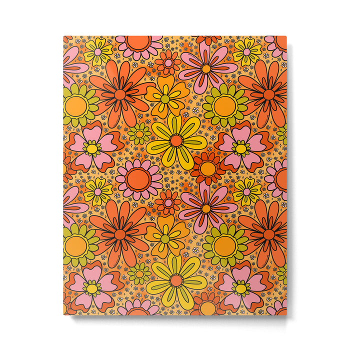 Groovy Flowers in Orange Metal Print Gallery Image 1