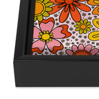 Groovy Flowers in Pink Framed Canvas Print Gallery Image 3