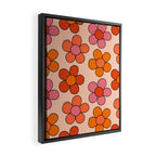 Groovy Flowers Print in Pink Framed Canvas Print Gallery Image 2