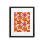 Groovy Flowers Print in Pink Framed Art Print Gallery Image 6