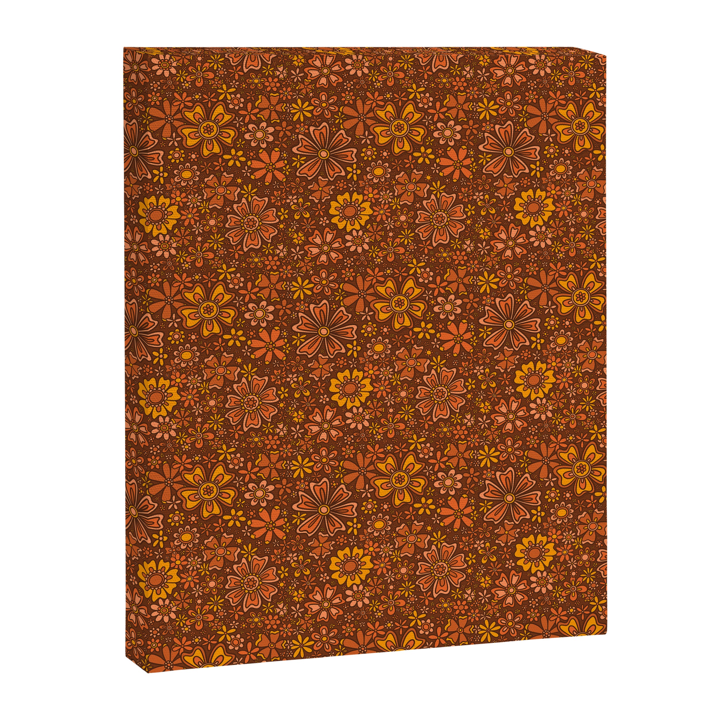 Groovy Sunflower Print in Brown Canvas Print Gallery Image 8