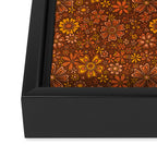 Groovy Sunflower Print in Brown Framed Canvas Print Gallery Image 3