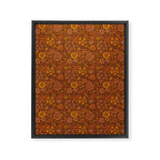 Groovy Sunflower Print in Brown Framed Canvas Print Gallery Image 8