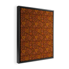 Groovy Sunflower Print in Brown Framed Canvas Print Gallery Image 2