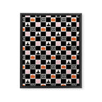 Halloween Checkered Print in Black and White Framed Canvas Print Gallery Image 8