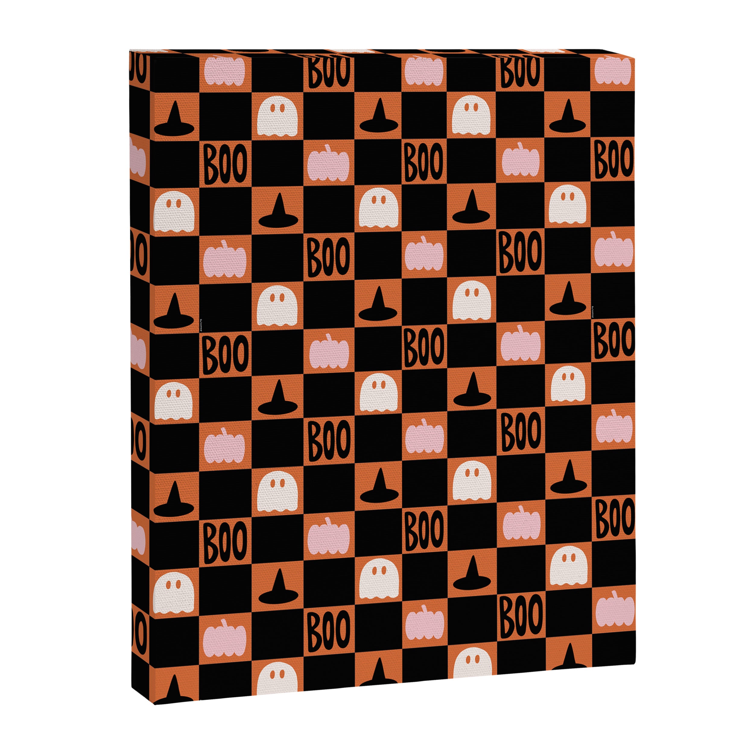 Halloween Checkered Print in Orange Canvas Print Gallery Image 8