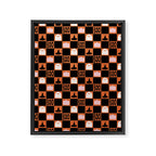 Halloween Checkered Print in Orange Framed Canvas Print Gallery Image 8