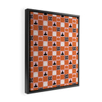 Halloween Checkered Print in Pink Framed Canvas Print Gallery Image 2