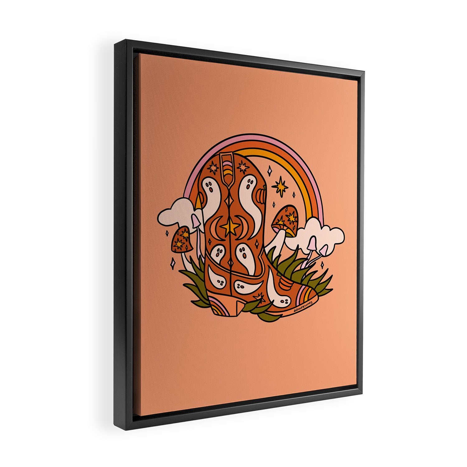 Halloween Cowboy Boots Framed Canvas Print Gallery Image 2
