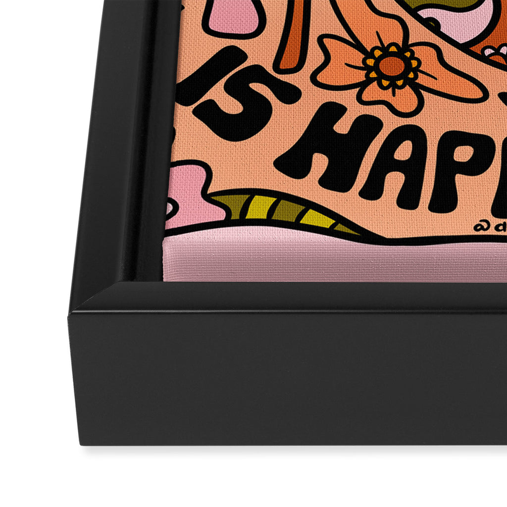 Happiness is Happening Framed Canvas Print Gallery Image 3