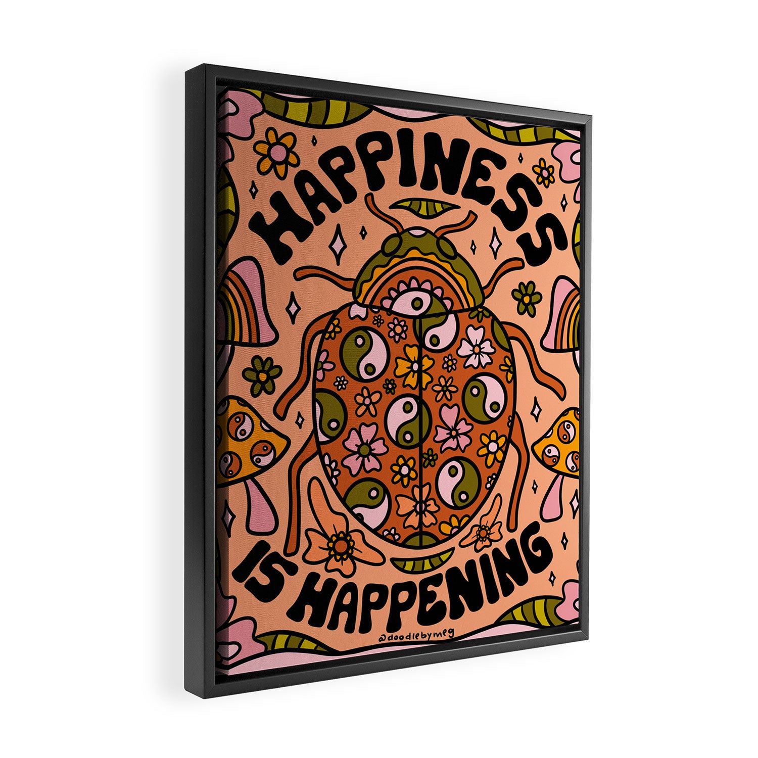 Happiness is Happening Framed Canvas Print Gallery Image 2