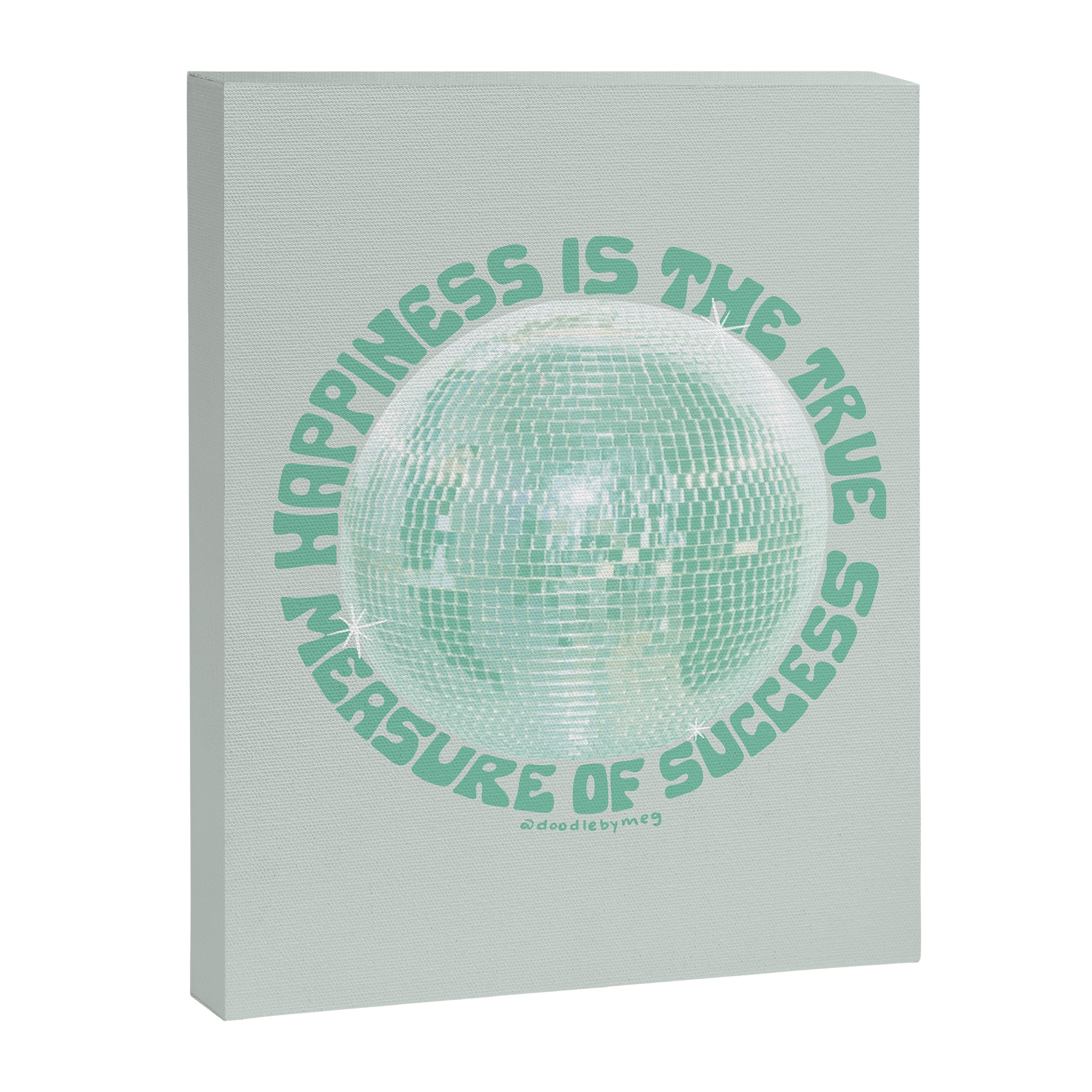 Happiness Is The True Measure of Success in Mint Canvas Print Gallery Image 8