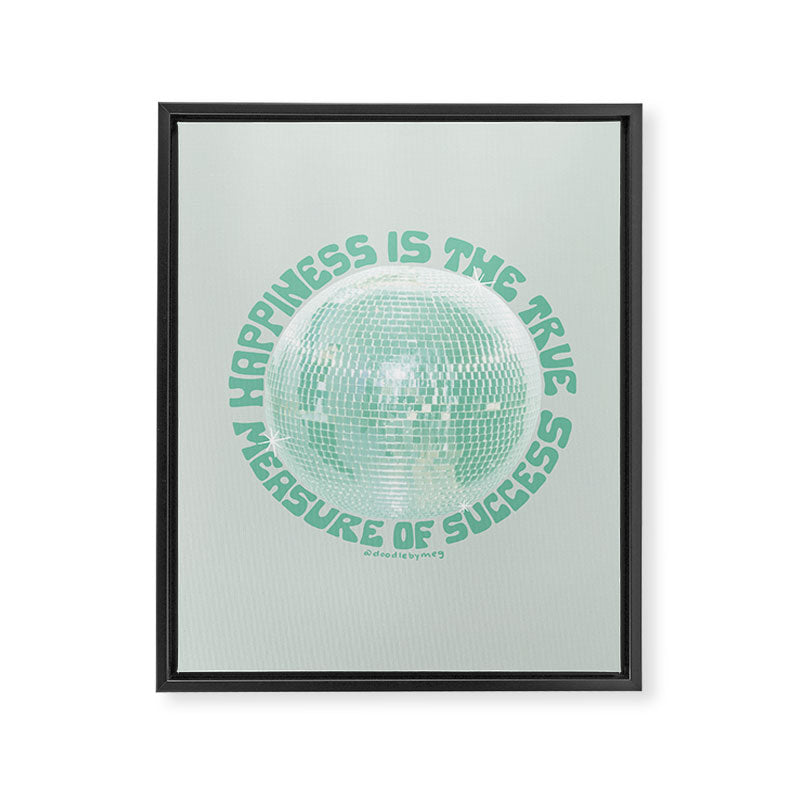 Happiness Is The True Measure of Success in Mint Framed Canvas Print Gallery Image 8
