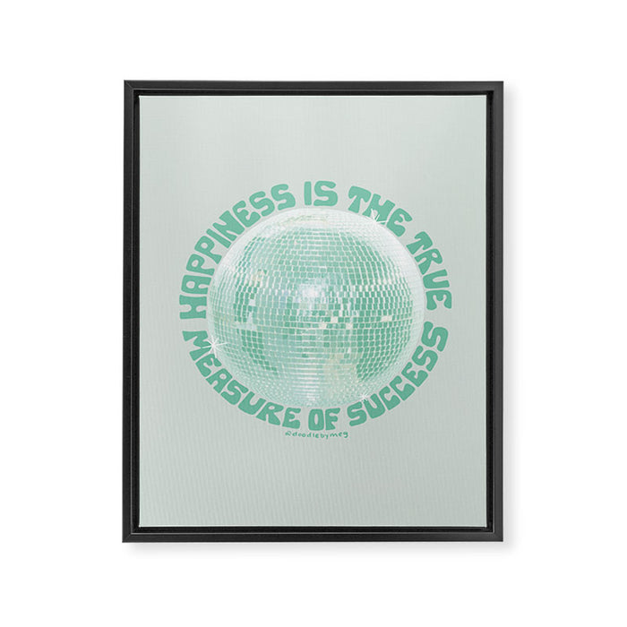 Happiness Is The True Measure of Success in Mint Framed Canvas Print Gallery Image 1