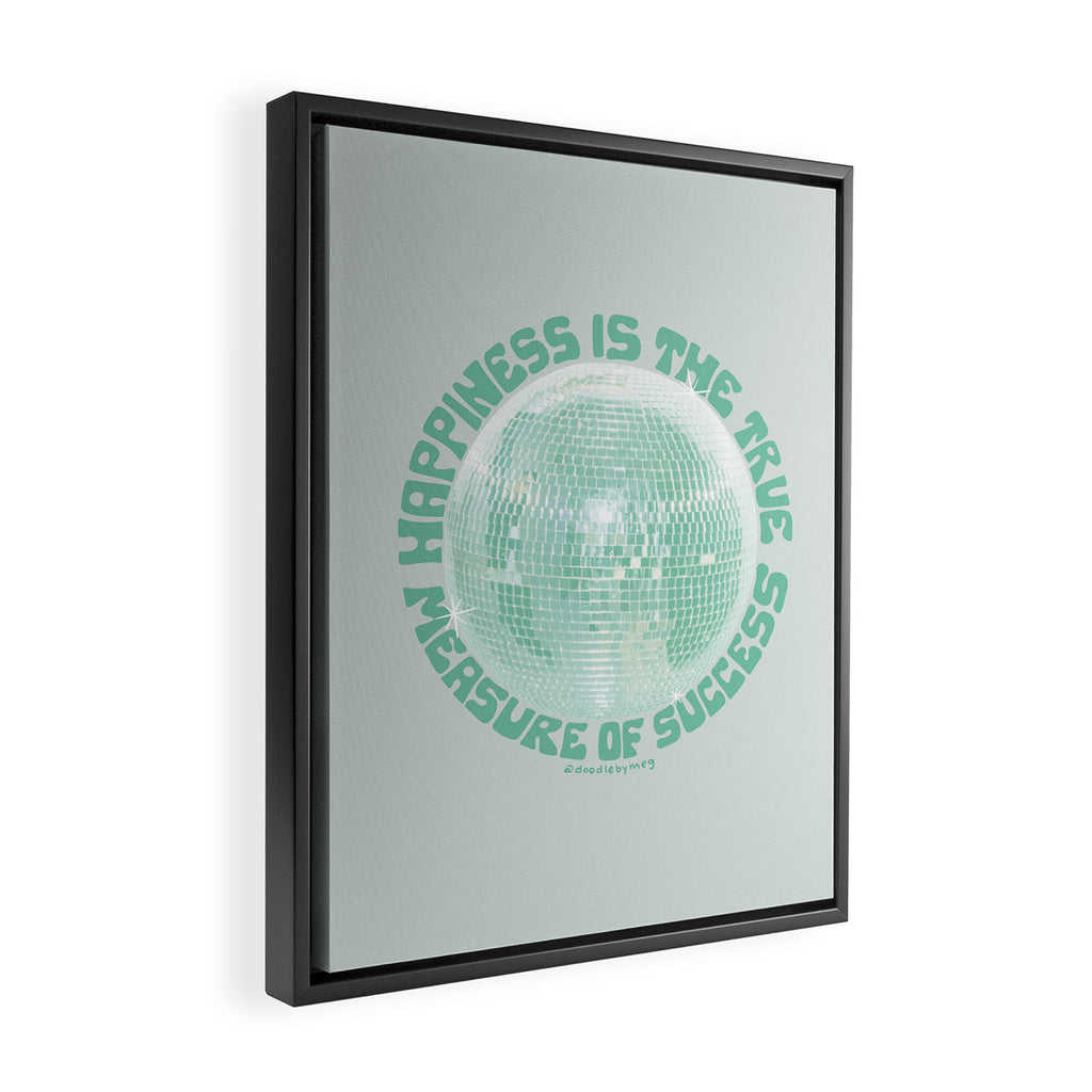 Happiness Is The True Measure of Success in Mint Framed Canvas Print Gallery Image 2