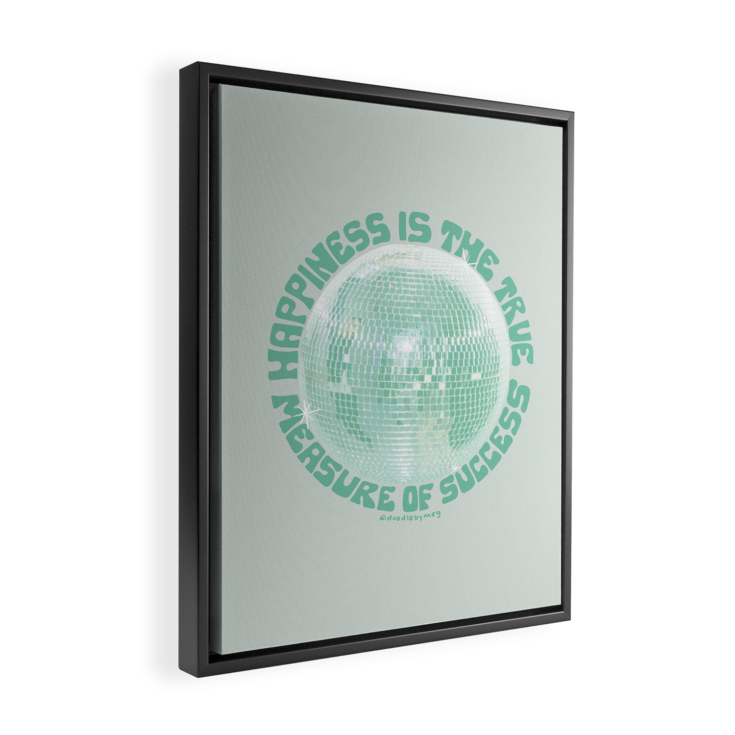 Happiness Is The True Measure of Success in Mint Framed Canvas Print Gallery Image 2