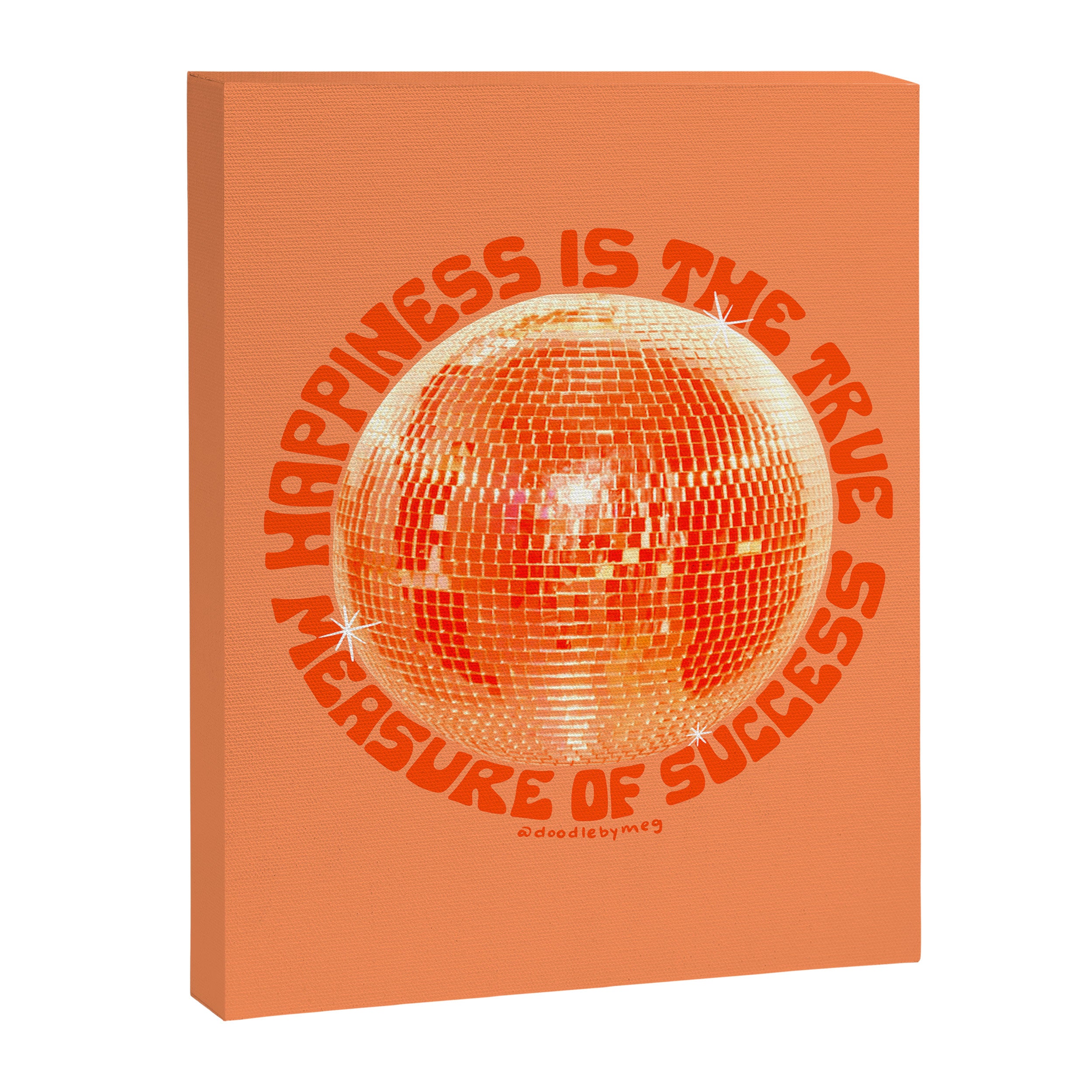 Happiness Is The True Measure of Success in Orange Canvas Print Gallery Image 8