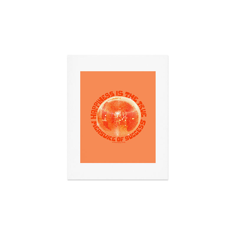Happiness Is The True Measure of Success in Orange Art Print Gallery Image 1