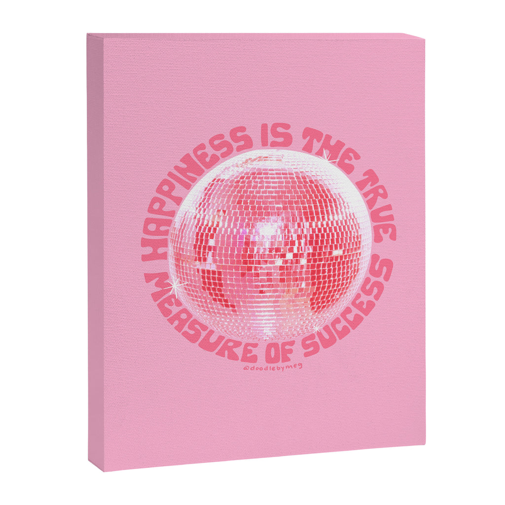 Happiness Is The True Measure of Success in Pink Canvas Print Gallery Image 8