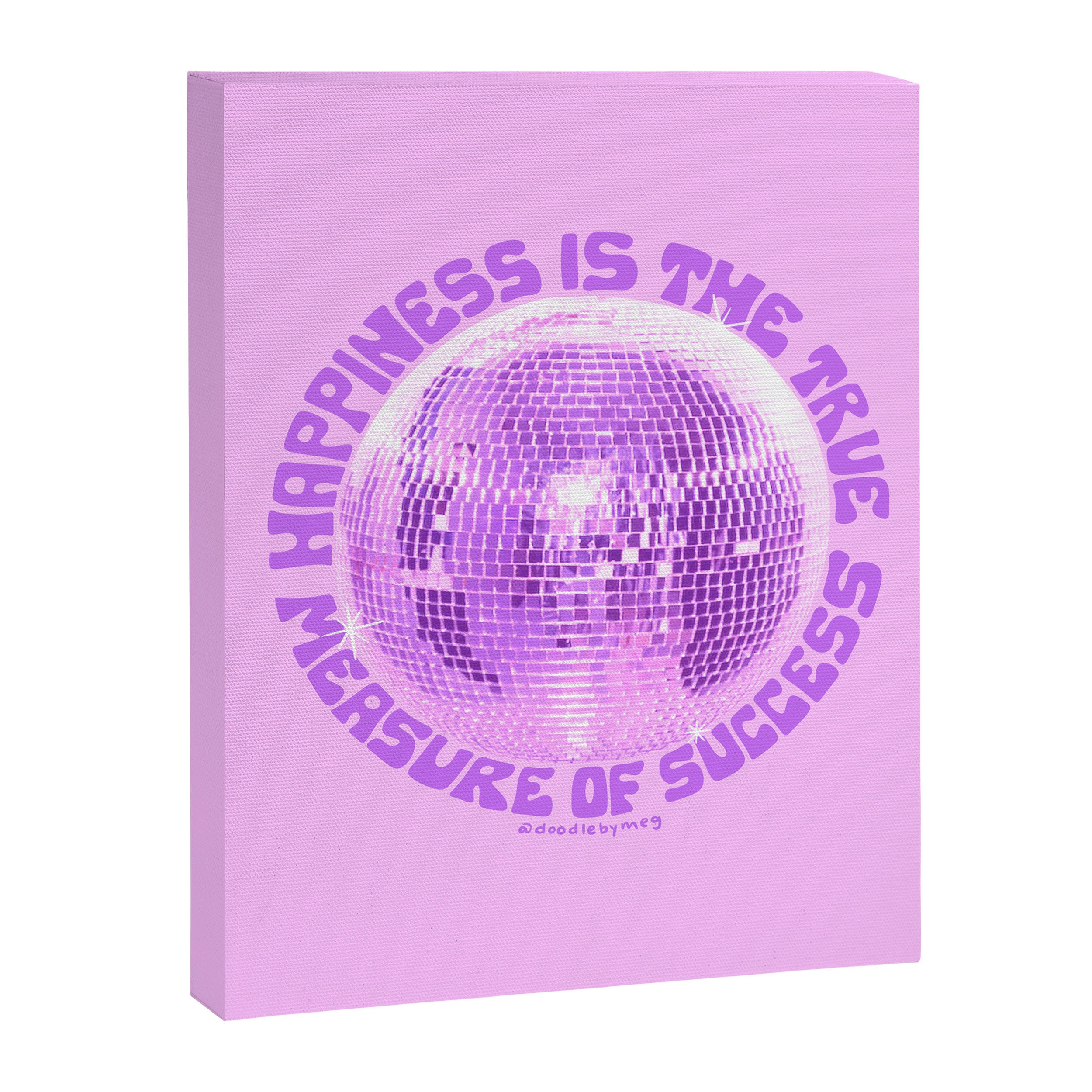 Happiness Is The True Measure of Success in Purple Canvas Print Gallery Image 8
