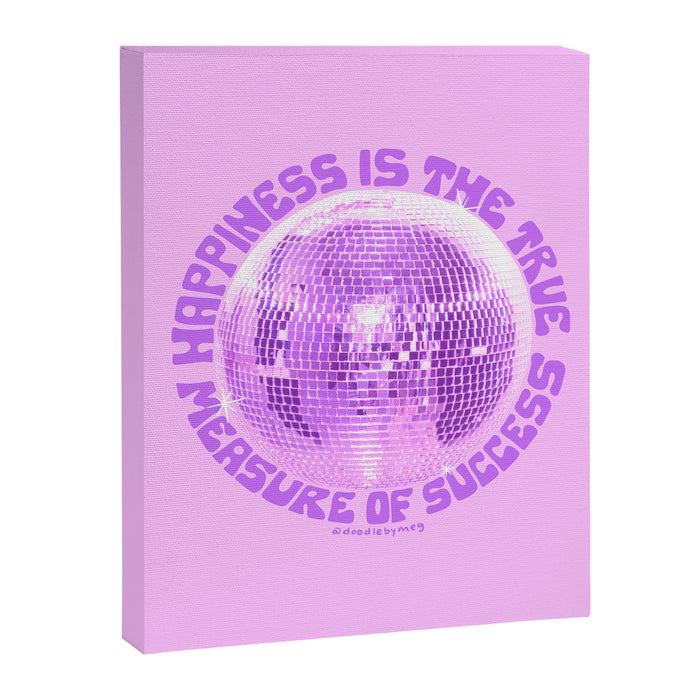 Happiness Is The True Measure of Success in Purple Canvas Print Gallery Image 1
