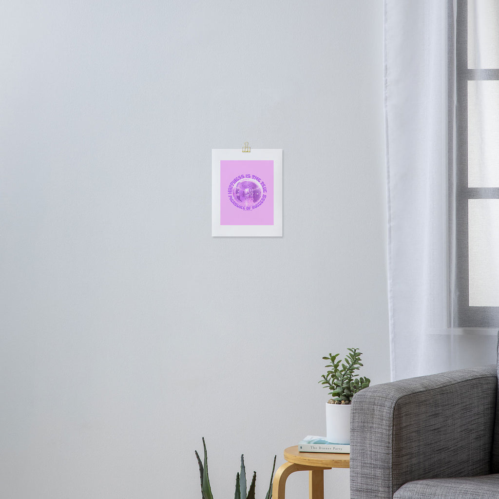Happiness Is The True Measure of Success in Purple Art Print Gallery Image 3