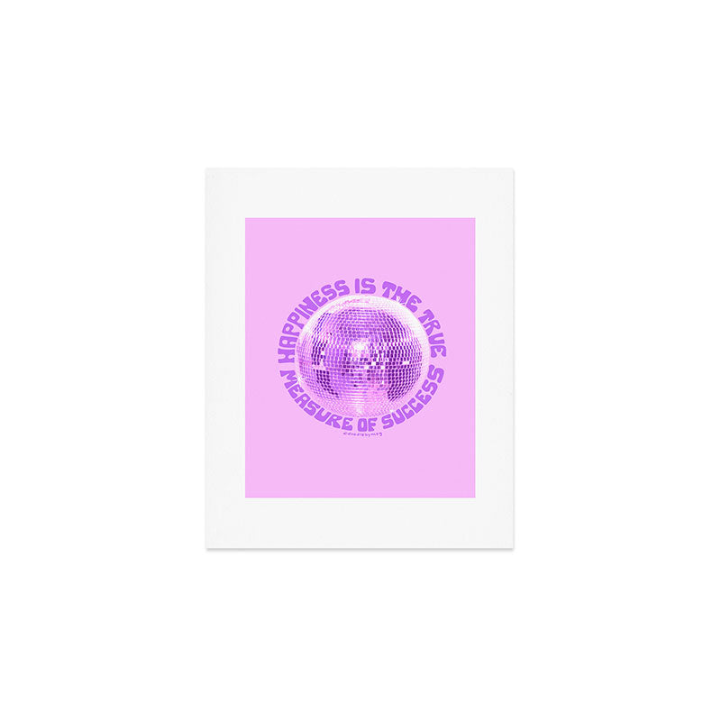 Happiness Is The True Measure of Success in Purple Art Print Gallery Image 1